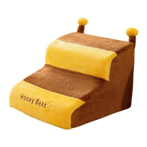 Aymzbd Hunde Stufen für Kleine Tiere, Treppe 2 Stufen für Sofa Und Hochbett, Gelb Braun von Aymzbd