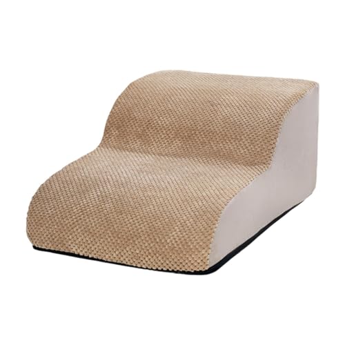Aymzbd Hundetreppe für Kleine Hunde, 2 Stufen für Hohe Möbel, Haustierhilfe für ältere Tiere, Beige von Aymzbd
