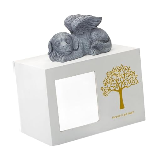 Aymzbd Hundeurne mit Engel, Figur für Haustiere, Baummuster, 18 X 12,6 X 12,5 cm, Weiß Aymzbd Hundeurne mit Engel, Figur für Haustiere, Baummuster, 18 X 12,6 X 12,5 cm, Weiß von Aymzbd