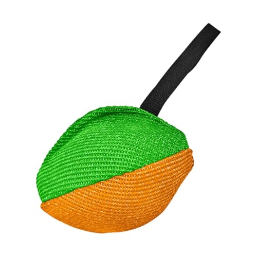 Aymzbd Hundezerrball mit Griff, interaktives Spielzeug für kleine und mittelgroße Hunde, 14 x 11 cm, Grün Orange von Aymzbd