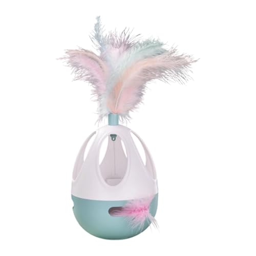Aymzbd Interaktiver Ball für Katzen mit Feder Und Sound für, Blau von Aymzbd