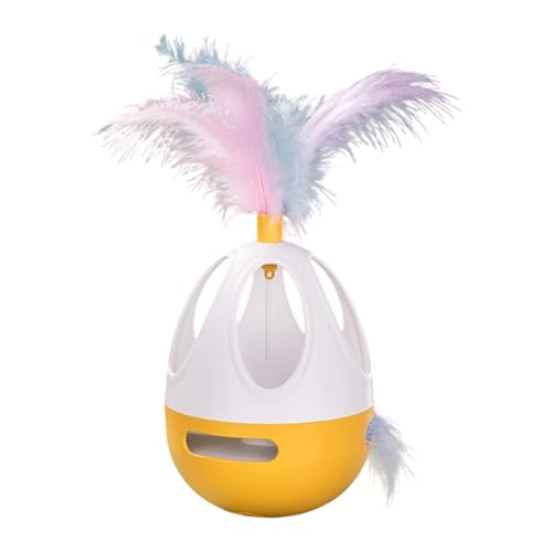 Aymzbd Interaktiver Ball für Katzen mit Feder Und Sound für, Orange von Aymzbd