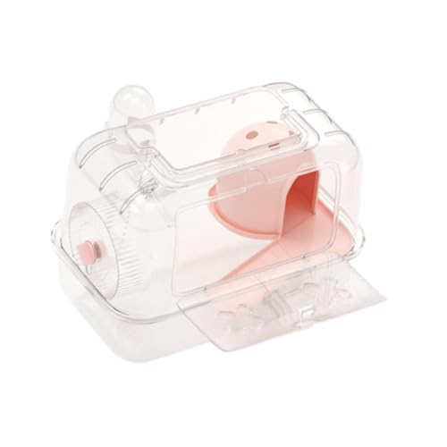 Aymzbd Käfig für Hamster und Zuckerglider mit praktischem Tragegriff, Transparentes Rosa von Aymzbd