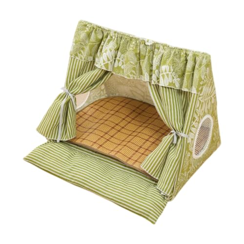 Aymzbd Katze Innenzelthaus, Tipi-Design, tragbares Haustierbett mit Fenster für Katzen und Welpen, GrÜn Aymzbd Katze Innenzelthaus, Tipi-Design, tragbares Haustierbett mit Fenster für Katzen und Welpen, GrÜn von Aymzbd
