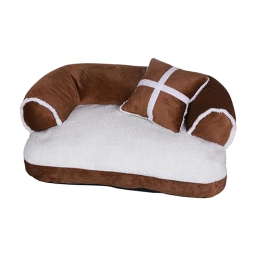 Aymzbd Katzen Sofa für Haustiere, U-Form, abnehmbare und waschbare Hülle für Hunde und Katzen, Weiß Braun Aymzbd Katzen Sofa für Haustiere, U-Form, abnehmbare und waschbare Hülle für Hunde und Katzen, Weiß Braun von Aymzbd