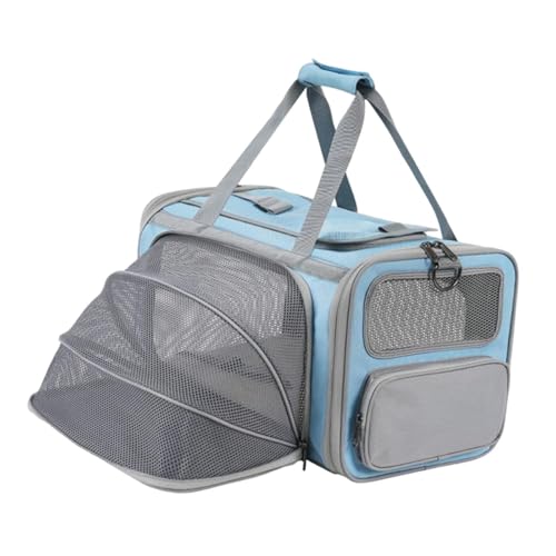 Aymzbd Katzen-Tragetasche mit erweiterbarem Design und Netzfenster für Reisen, Blau Aymzbd Katzen-Tragetasche mit erweiterbarem Design und Netzfenster für Reisen, Blau von Aymzbd