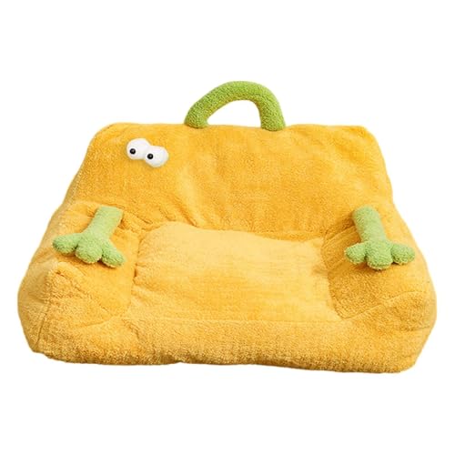 Aymzbd Katzenbetthundsofa Bett Couch Süß Bequemes Kätzchen Bett Haustierkissen für Innenkatzen Haustier Schlafbett für Welpen Hunde Kleine Haustiere, Gelb, M von Aymzbd
