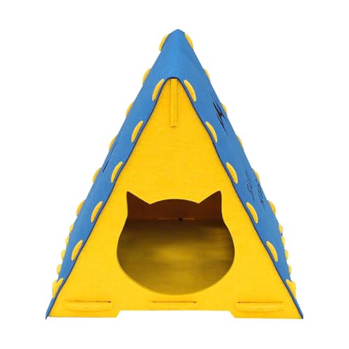 Aymzbd Katzenhaus 16,93 Zoll X 15,75 Zoll X 15,75 Zoll Katzenbetthöhle Indoor Katzen Geschlossene Privatsphäre Katzenmöbel Innenbereich Anti Rutsch Versteck, Blau von Aymzbd