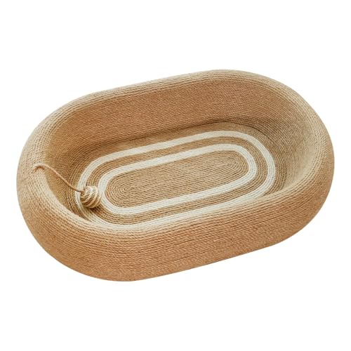 Aymzbd Katzenkratzbrett Lounge mit Interaktivem Spielzeugball, Ovales Kätzchen Kratzbrett, Sofa, Möbelschutz für Spielende Hauskatzen, Volles Seil Aymzbd Katzenkratzbrett Lounge mit Interaktivem Spielzeugball, Ovales Kätzchen Kratzbrett, Sofa, Möbelschutz für Spielende Hauskatzen, Volles Seil von Aymzbd