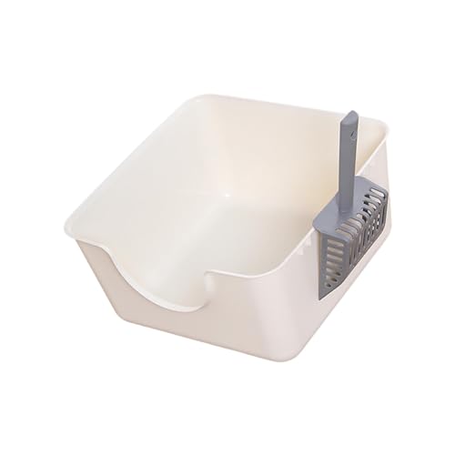 Aymzbd Katzentoilette mit Offenem Design, für Hauskatzen Geeignet, Weiß von Aymzbd