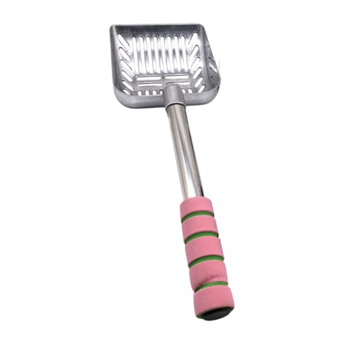 Aymzbd Metall Schaufel für Katzenabfälle mit ergonomischem Griff und langem Stiel, Rosa von Aymzbd