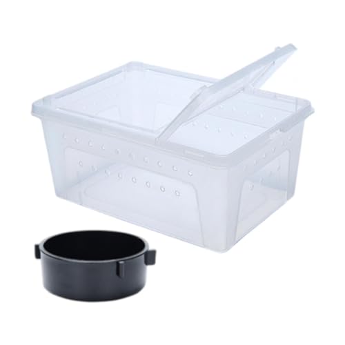 Aymzbd Mini Zuchtkäfig für Haustiere, Mini Haustierhaus, Praktisch mit Futtertrog, Reptilien Terrarium, Reptilienbecken für Frösche, Kleine Haustiere, Schnec, Klein von Aymzbd