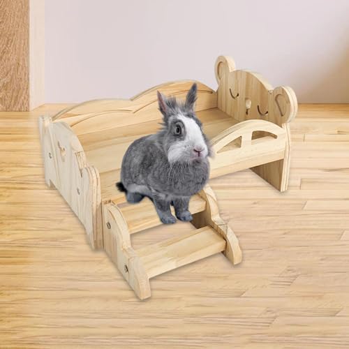 Aymzbd Nest für Meerschweinchen Und Hamster, Holzstruktur, Spiel Und Schlafbereich für Kleine Tiere, Kleiner Bär von Aymzbd