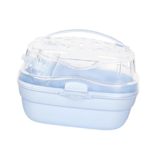 Aymzbd Reisebox für Hamster 7.8x6.3x5,9 Zoll mit eingebauter Wasserflasche, Blau von Aymzbd