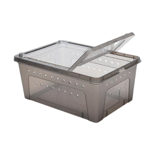 Aymzbd Reptilien Zuchtbox, Habitat Schlüpfkasten, Terrarium Zuchttank, Tierlebensraum Käfig, Kletter Haustier Zuchtbox für Seidenraupen, Schwarz von Aymzbd