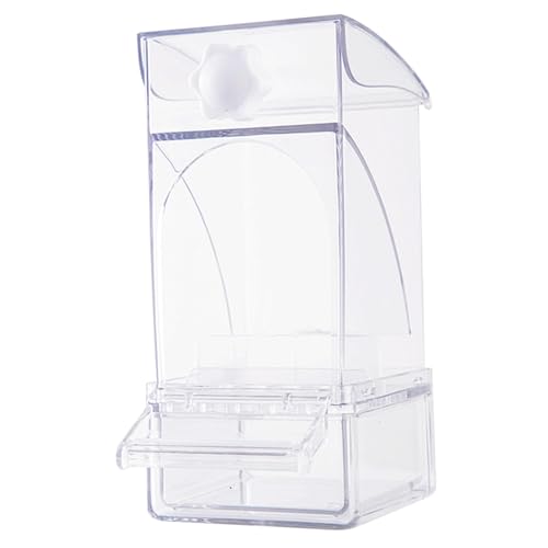 Aymzbd Transparenter Vogelfutterautomat mit Großer Kapazität Und Einfacher Reinigung für Kleine Vögel Wie Wellensittiche, Klar von Aymzbd