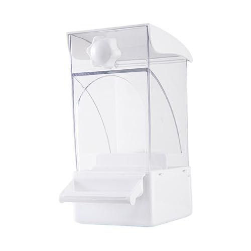 Aymzbd Transparenter Vogelfutterautomat mit Großer Kapazität Und Einfacher Reinigung für Kleine Vögel Wie Wellensittiche, Weiß von Aymzbd
