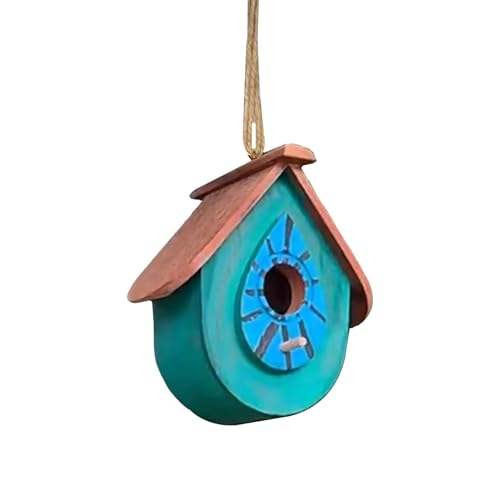 Aymzbd Vogelhaus zum Aufhängen aus Holz für den Garten im Freien, GrÜn von Aymzbd