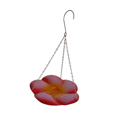 Aymzbd Vogeltränke und Futterstation mit Kette für den Garten, hängendes Vogelbad in Form Einer Blume, Rot Gelb Aymzbd Vogeltränke und Futterstation mit Kette für den Garten, hängendes Vogelbad in Form Einer Blume, Rot Gelb von Aymzbd
