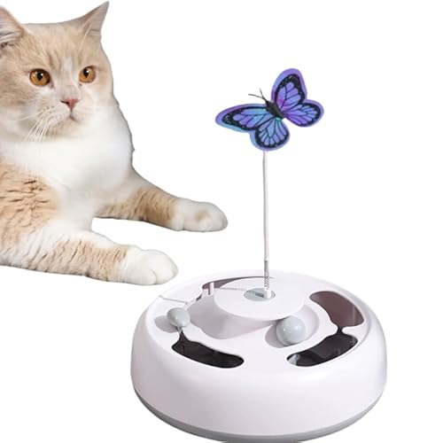 Ayolofei 3-in-1 Katzenspielzeug Selbstbeschäftigung, Interaktives Spielzeug für Katzen Spielzeug Katze Interaktives Katzenspielzeug mit Simulation von Schmetterlingen Cheerble Wicked Ball von Ayolofei