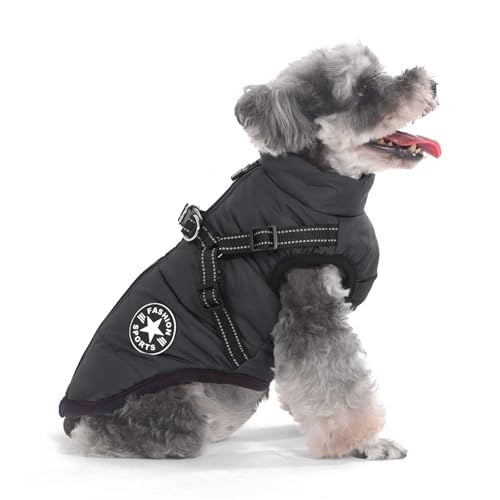 Aywoja Warme Hundemantel Winter - Wasserdicht, Maschinenwaschbar, Reflektierende Streifen, D-Ring für Kleine Hunde von Aywoja