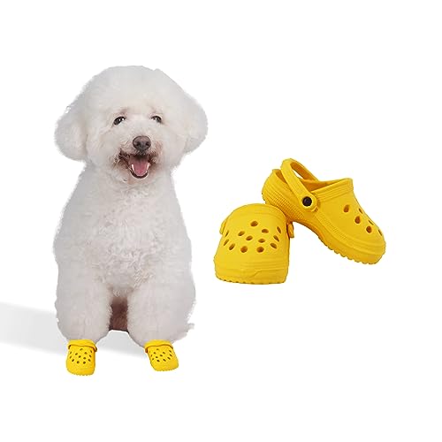Lustige Hundesandalen sind geeignet für Fotoshootings Partys Urlaub verkleiden Sich Niedliche Hundeloch Hausschuhe für kleine und mittelgroße Hunde (2, Yellow) von Aywoja