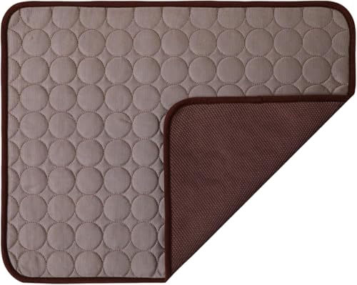 Azarton PfotenFrost Haustier - Kühlmatte Hund 100×70 cm – Waschbares Hundekühlkissen für Sommer, Große Faltbare Kühlunterlage für Zuhause, Auto & Outdoor, Selbstkühlend (Braun) von Azarton