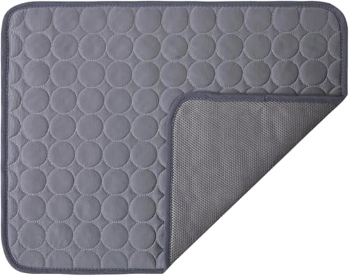 Azarton PfotenFrost Haustier - Kühlmatte Hund 100×70 cm – Waschbares Hundekühlkissen für Sommer, Große Faltbare Kühlunterlage für Zuhause, Auto & Outdoor, Selbstkühlend (Dunkelgrau) von Azarton