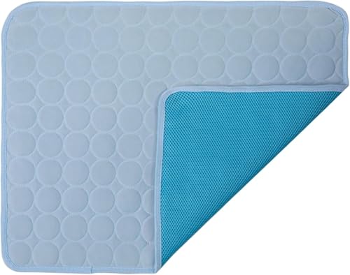 Azarton PfotenFrost Haustier - Kühlmatte Hund 100×70 cm – Waschbares Hundekühlkissen für Sommer, Große Faltbare Kühlunterlage für Zuhause, Auto & Outdoor, Selbstkühlend (Hellblau) von Azarton