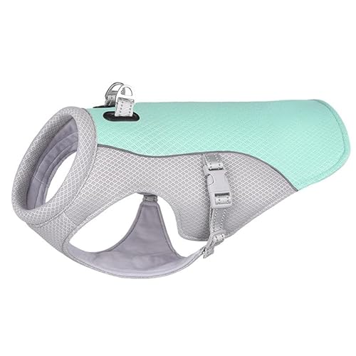 Monelia Hundekühlweste atmungsaktiv – Verstellbare Sommerweste für Hunde, reflektierend & leicht, einfach anzuziehen – Hitzeschutz für kleine & große Hunde (Blau,3XL) von Azarton