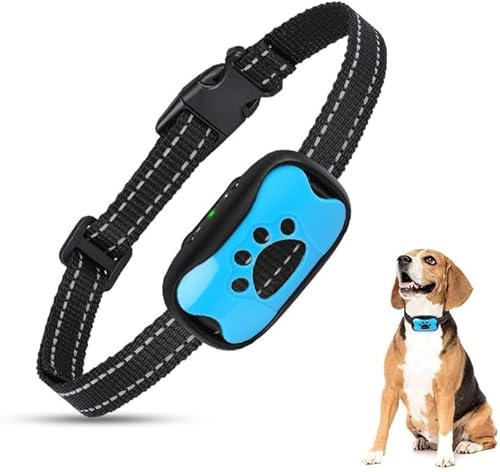 puppery Barkey - Tierfreundliches Hundehalsband – Wasserdicht & Reflektierend, Verstellbare Länge, Robustes Halsband für Kleine & Große Hunde, Bequem & Pflegeleicht (Blau) von Azarton