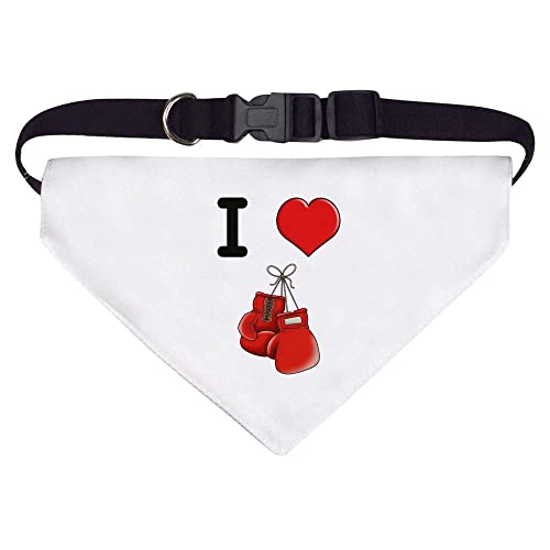 Groß 'I Love Boxing' Halstuch für Hund/Katze/Haustier (PD00030360) von Azeeda