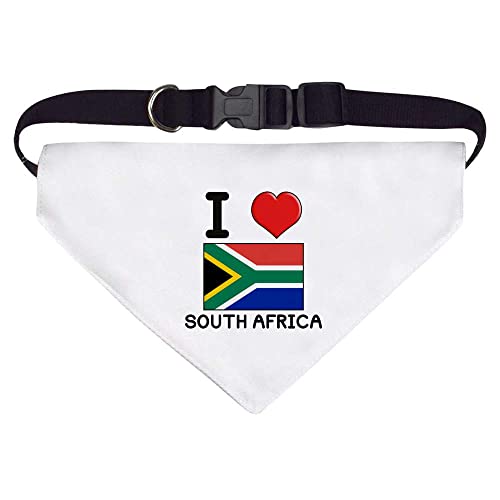 Groß 'I Love South Africa' Halstuch für Hund/Katze/Haustier (PD00027154) von Azeeda