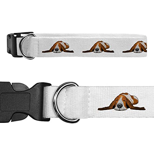 Groß 'Schläfriger Basset Hound' Hundehalsband (PR00022992) von Azeeda