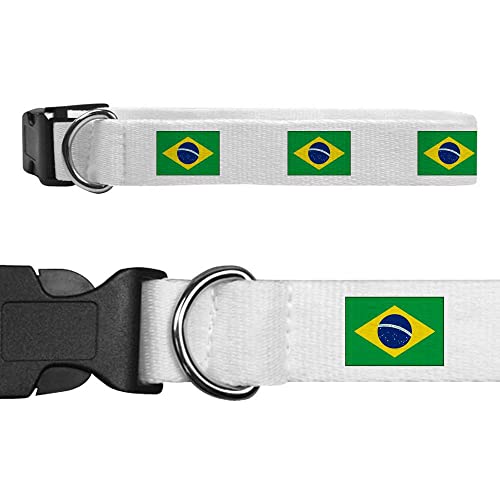 Klein 'Brasilien-Flagge' Hundehalsband (PR00015223) von Azeeda