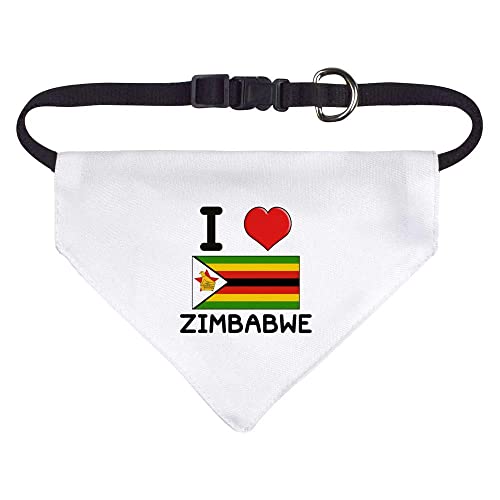 Klein 'I Love Zimbabwe' Halstuch für Hund/Katze/Haustier (PD00029119) von Azeeda