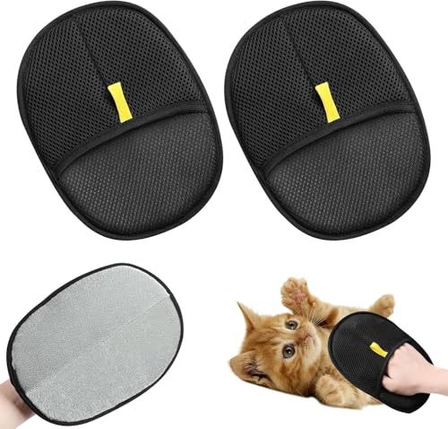 Azhong toys Fellmagnet, Fellhandschuhe Fingerlos Katze- Wiederverwendbare Fell Magnet Handschuhe, Katzen Handschuhe Fellpflege Für Glattes und Gesundes Fell Für Kleidung, Sofas (2 PCS) von Azhong toys