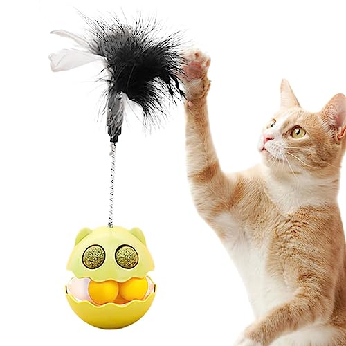 Aznever Kätzchen Federspielzeug - Haustier-Übungsspielzeug mit Katzenminze | Feder-Katzenstab für Indoor-Katzen-Kätzchen-Spielübungen, Tumbler-Spielzeug, Haustier-Übungsspielzeugball, interaktives von Aznever