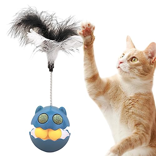 Aznever Kätzchenballspielzeug | Haustier-Übungsspielzeug mit Katzenminze | Feder-Katzenstab für Indoor-Katzen-Kätzchen-Spielübungen, Tumbler-Spielzeug, Haustier-Übungsspielzeugball, interaktives von Aznever