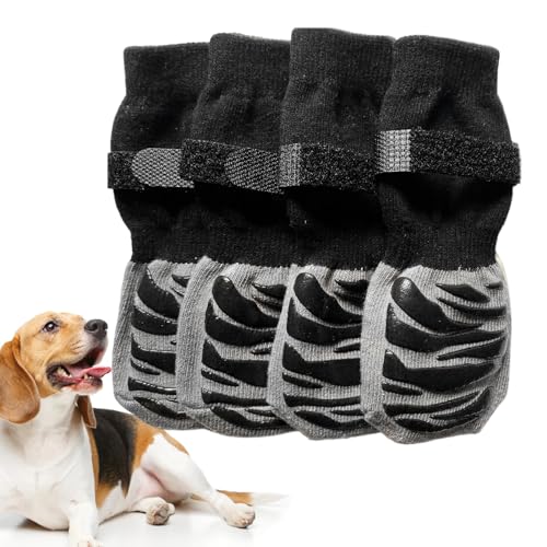 Aznever Pfotenschutzsocken, Anti-Rutsch-Socken für Hundepfoten, Atmungsaktiver Hundepfotenschutz aus weichem Stoff für kleine, mittelgroße Hunde und Welpen von Aznever