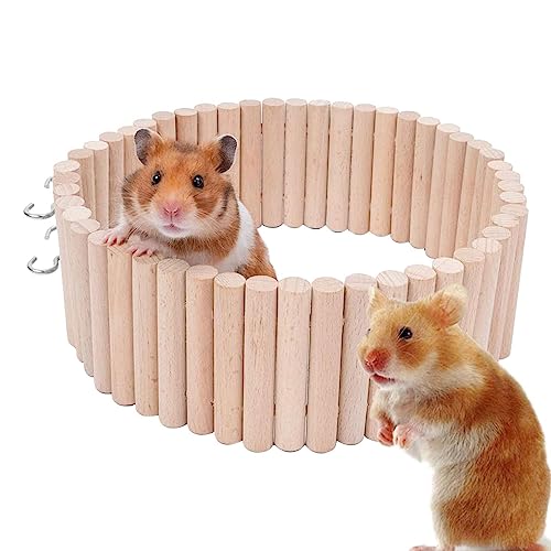 Hamster-Kletterleiter | 2-in-1-Käfigleiter-Kauspielzeug aus Holz - Flexible Hamsterleiter und Zaun, multifunktionales Kletterleiter- und Zaun-Set für Hamster Aznever von Aznever