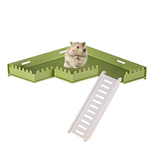 Hamsterplattform mit Leiter | PVC-Käfig-Spielplatzständer für Hamster,Käfigspielzeug, dekoratives Zubehör für Streifenhörnchen, Hamster, Eichhörnchen, Rennmäuse, Papageien, Igel Aznever von Aznever