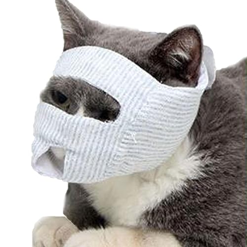 Mundbedeckungen für Katzen - Atmungsaktive Katzenmaulkörbe, Stoffkatzen-Rückhaltevorrichtung für Katzenmuscheln zum Pflegen und Krallenkürzen,Atmungsaktiver Katzenmaulkorb Hundemaulkorb Aznever von Aznever