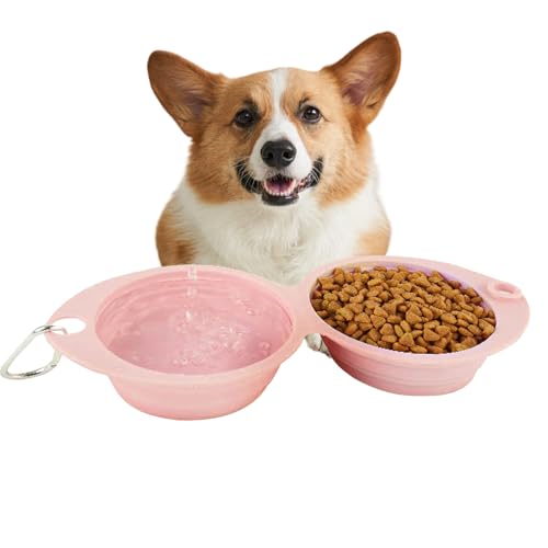 Reisenapf Für Hunde - 2 in 1 Futter- & Wassernapf | Klappbarer Futternapf Für Welpen, Katzen & Reisezubehör Für Camping, Wanderungen von Aznever