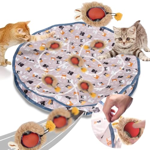 Katzenspielzeugball Für Katzen, Interactive Cat Hunting Toy, katzenspielzeug Matte Mit Ball, Automatisches Katzenspielzeug Indoor, Interaktive katzenspielzeug Elektrisch für Katzen Versteckspiel Katzenspielzeugball Für Katzen, Interactive Cat Hunting Toy, katzenspielzeug Matte Mit Ball, Automatisches Katzenspielzeug Indoor, Interaktive katzenspielzeug Elektrisch für Katzen Versteckspiel von Azonelife