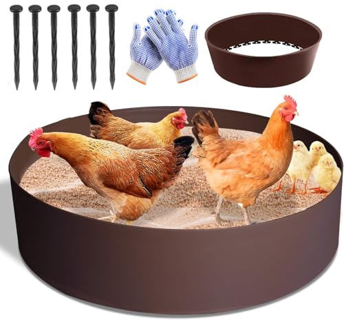2 Meter Braun Hühnerstaubbad Sandbadewannen Verstellbare Hühnerstaub-Badewanne,bodenloses Design, Durchmesser von 0,63m,für Hühner,Enten,Truthähne,6 Nägel,1 Handschuhe 2 Meter Braun Hühnerstaubbad Sandbadewannen Verstellbare Hühnerstaub-Badewanne,bodenloses Design, Durchmesser von 0,63m,für Hühner,Enten,Truthähne,6 Nägel,1 Handschuhe von AzulLanse