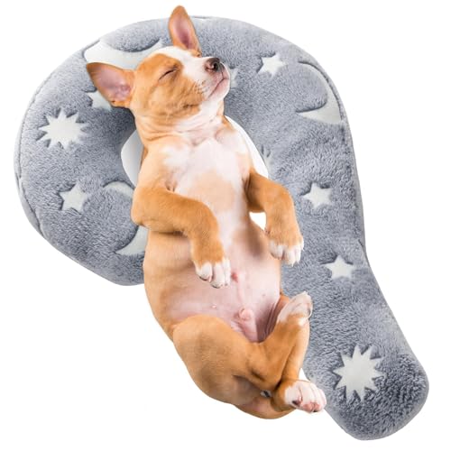 AzulLanse Hunde Beruhigungskissen für Hunde und Katzen,60 * 40cm,Flauschiges weiches Schlafpolster gemütliches Bettkissen,Glow-in-The-Dark-Effekt,Welpenkätzchen tolles Geschenk,waschbar (grau) von AzulLanse
