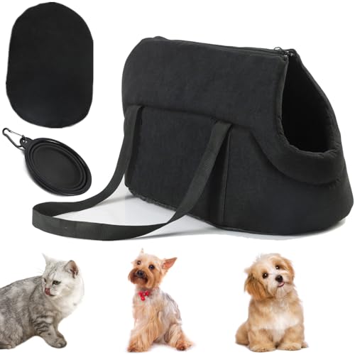 Haustier Carrier Hund Sling Carrier für kleine Hunde,Reise Welpen Tragetasche Hund,Katze Tragetasche Chihuahua Yorkie Welpe für Wandern Camping,1 Faltbare Schüssel von AzulLanse