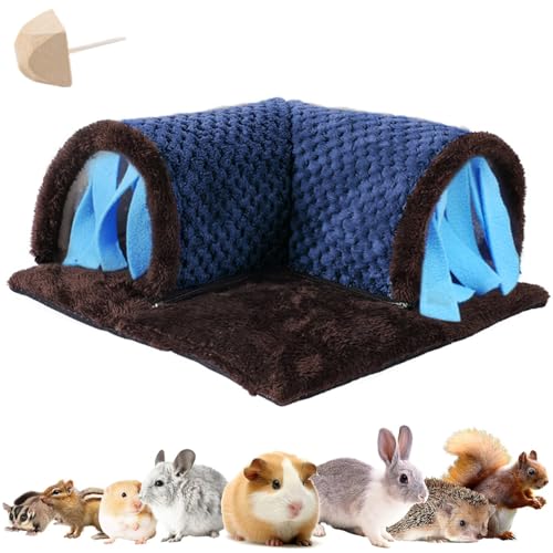 Meerschweinchen-Versteck Tunnelhaus groß,35 * 35 * 15cm,abnehmbare gemütliche Meerschweinchenhäute und-röhren Fleece für Käfigeck-Rattenspielzeug,1 Molarenstein von AzulLanse