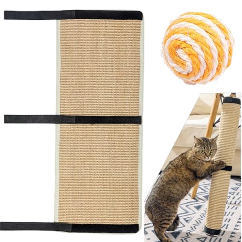 1 Stück Tischbein Katze Kratzbaum Sisal Kratzmattenschutz für Möbelbeine Kratzpadschutz mit Wickelgurten 63cm * 25cm + 1 Sisalkugel 1 Stück Tischbein Katze Kratzbaum Sisal Kratzmattenschutz für Möbelbeine Kratzpadschutz mit Wickelgurten 63cm * 25cm + 1 Sisalkugel von AzulLanse